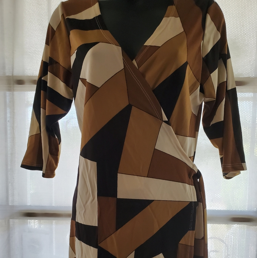 Geometric Wrap Dress